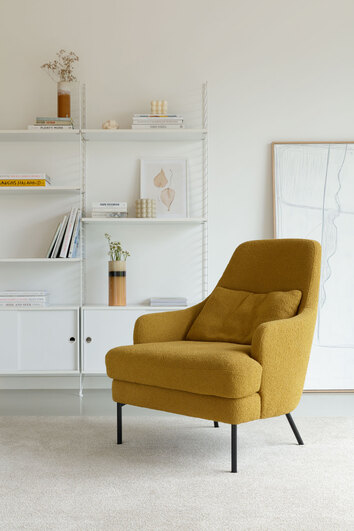 Alice Fåtölj i tyget Willow 3 Mustard