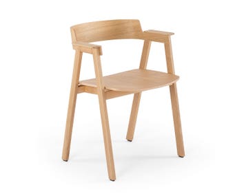 Flip Stol med träsits i naturlackad ek