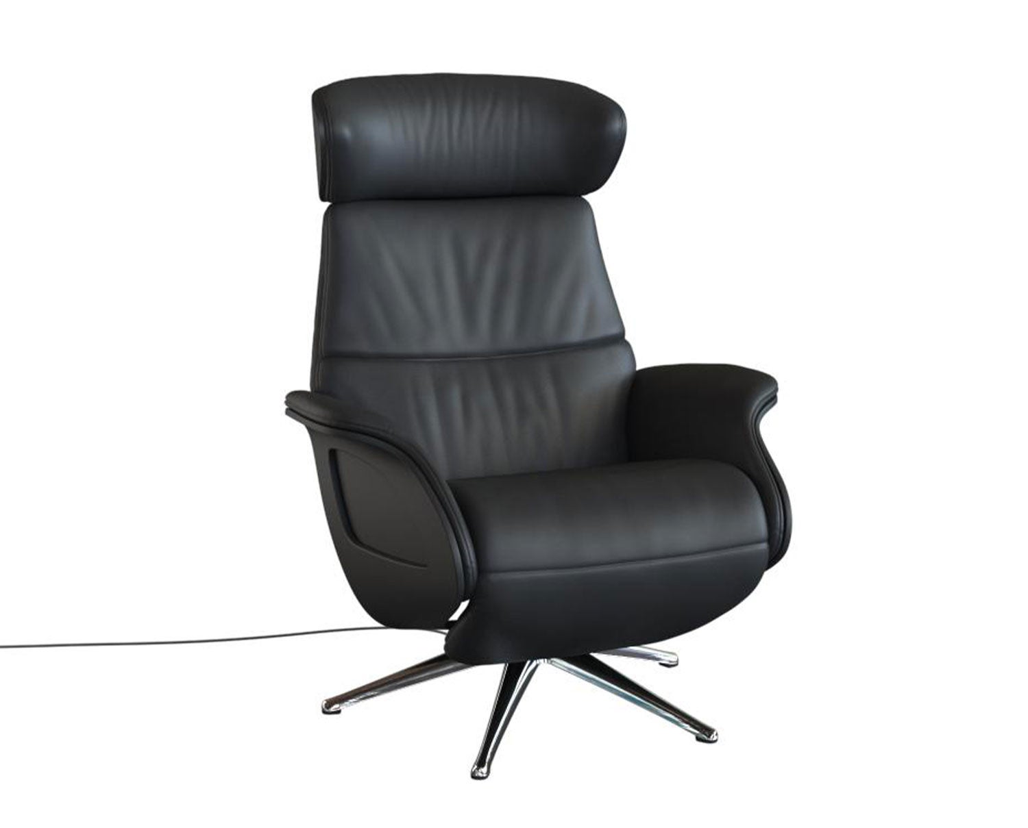 Clement Reclinerfåtölj med strömsladd helklädd i läder