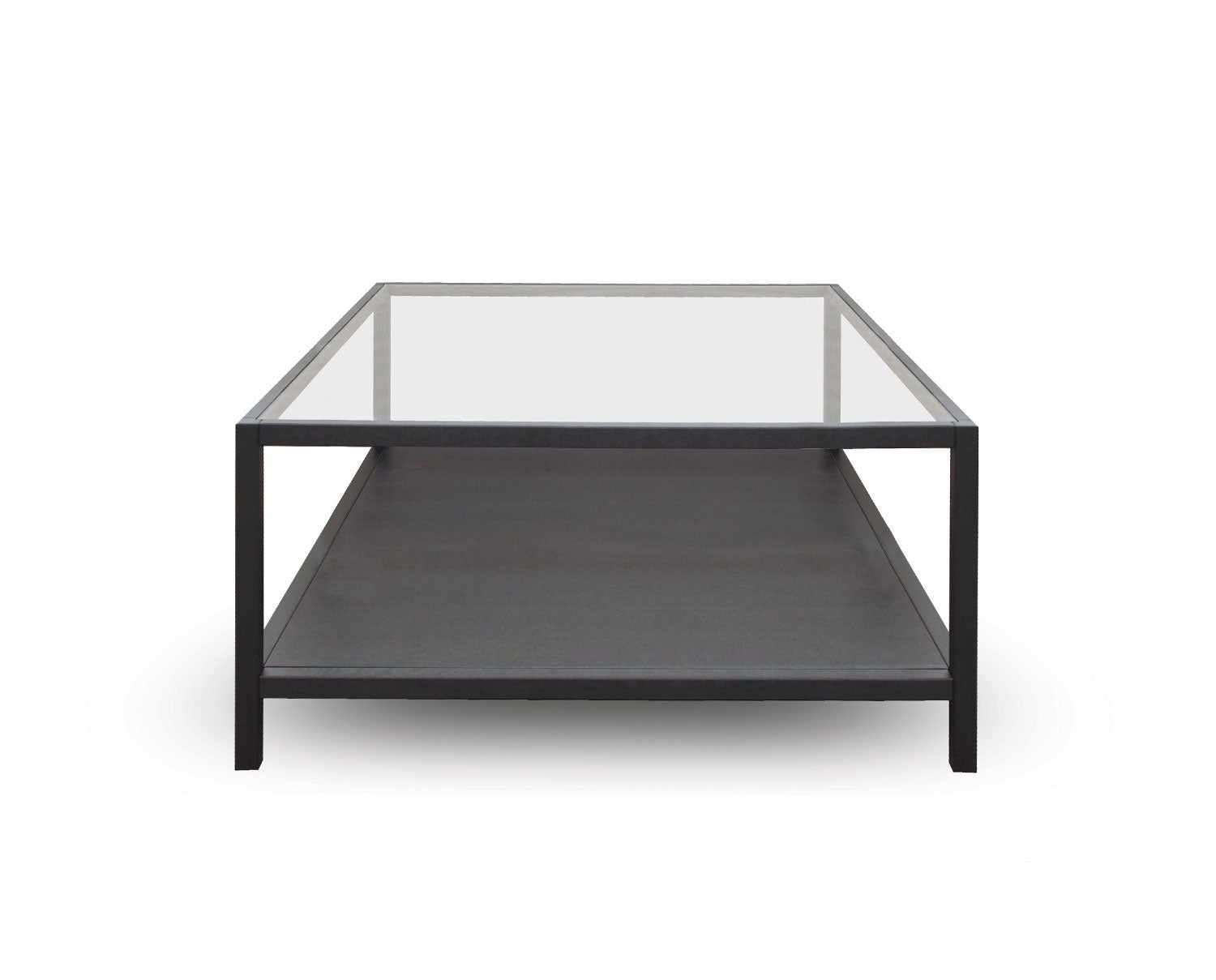 2000 Soffbord Dark Oak 105x105 med Glasskiva