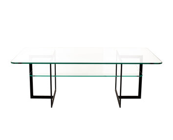 Square Soffbord | Svart/ Glas