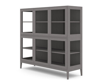 Edge 2.0 Vitrinskåp 3 Dörrar, 2 Sektioner, Grey