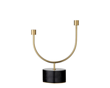 Grasil Ljusstake Svart Marmor / Guld