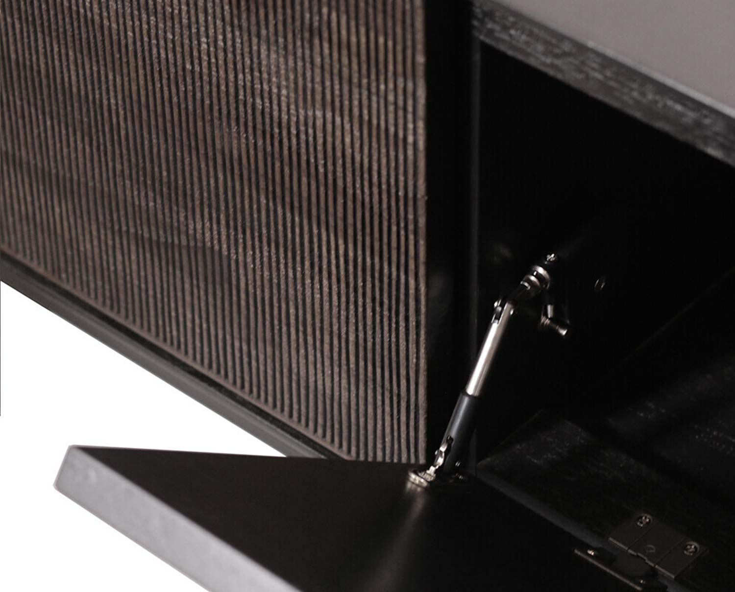 Grooves TV-bänk, detaljbild på lucka.