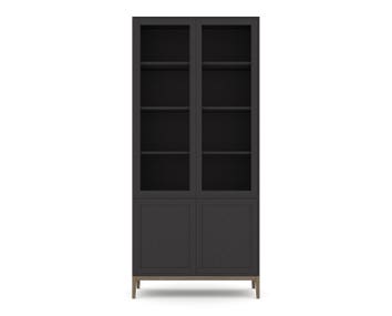 Edge 2.0 Vitrinskåp Fyra Dörrar Black Burned Walnut