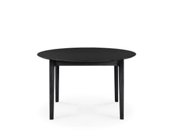 Bok-Matbord-Runt-Svart-Ek