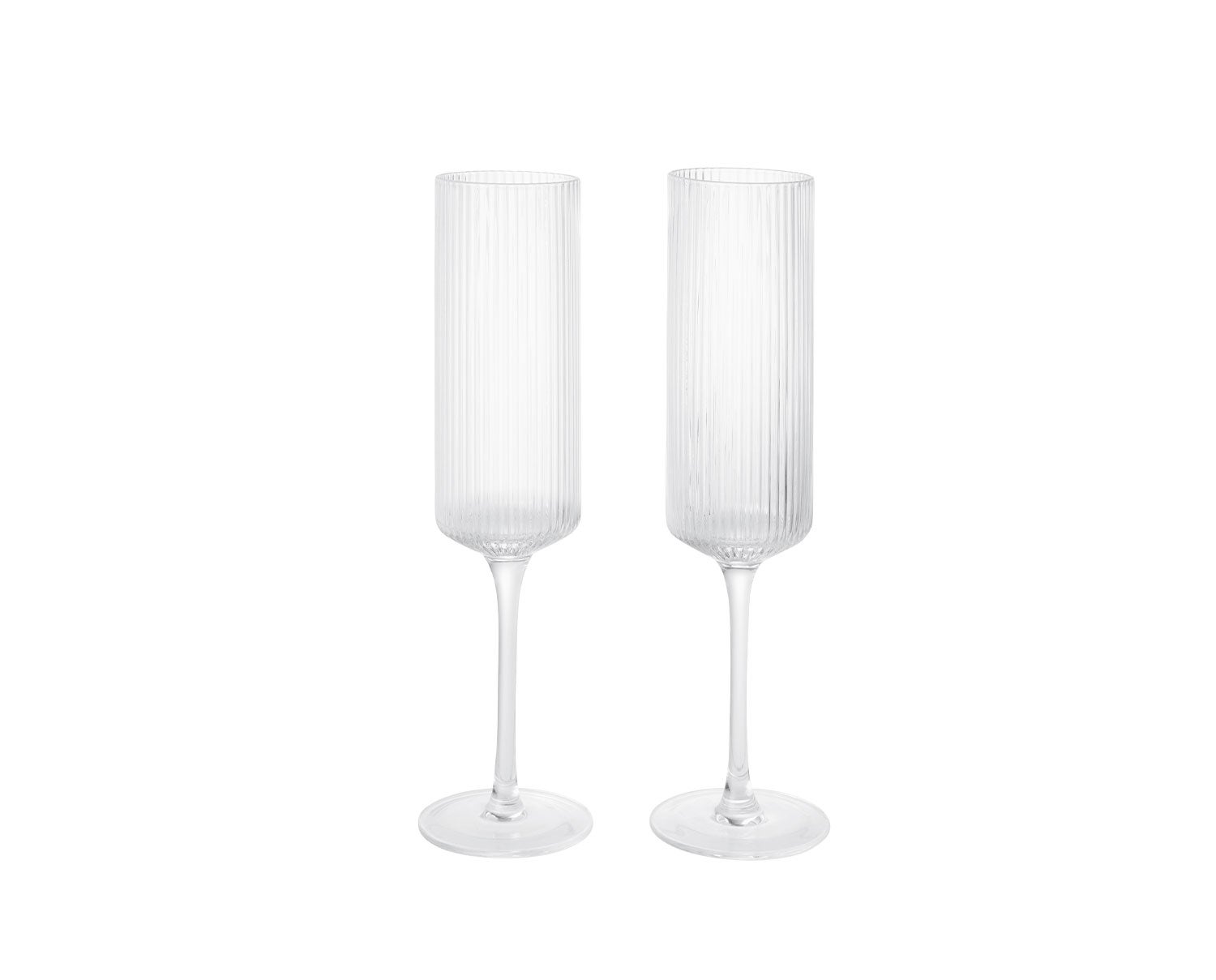 Ferm-Living-Ripple-Champagne-Flutes-Clear
