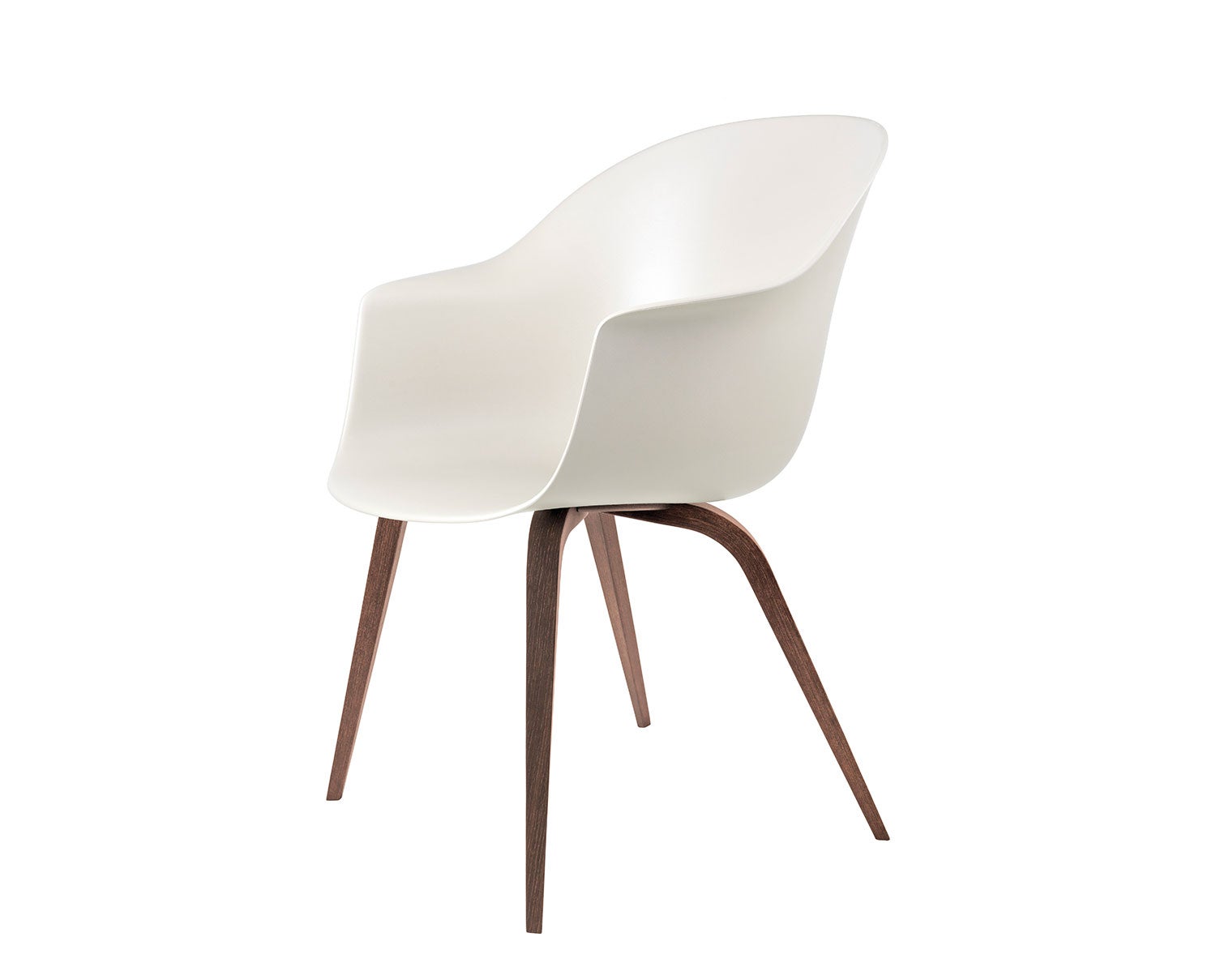 Bat Stol i plast med ben i trä