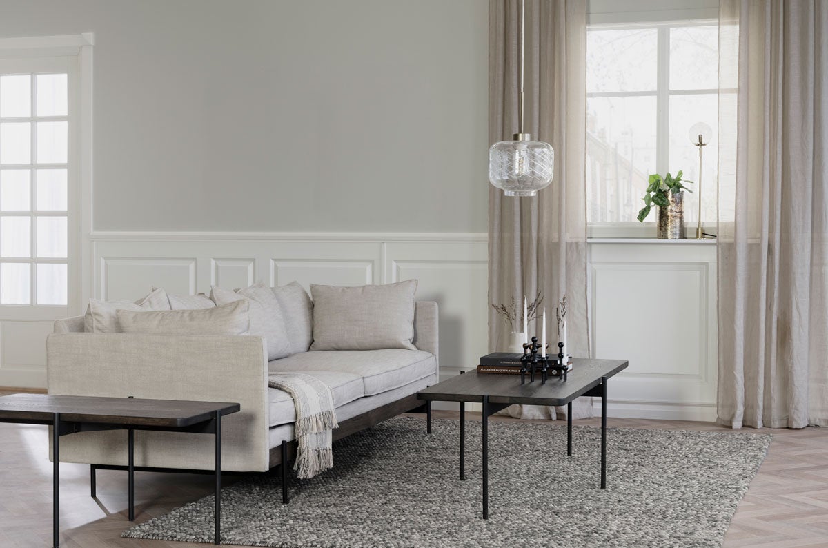 Shelton Soffa och Shelton Soffbord i brun ask