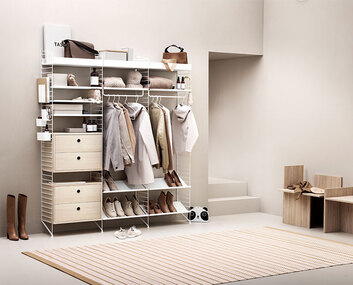 String system hallkombination beige vit
