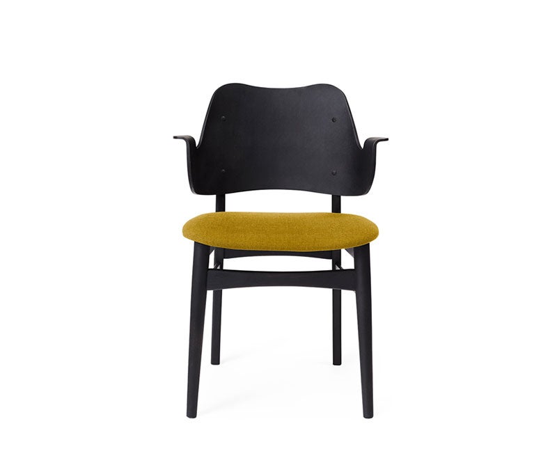 Gesture stol Svart med sits i tyg Antique Gold