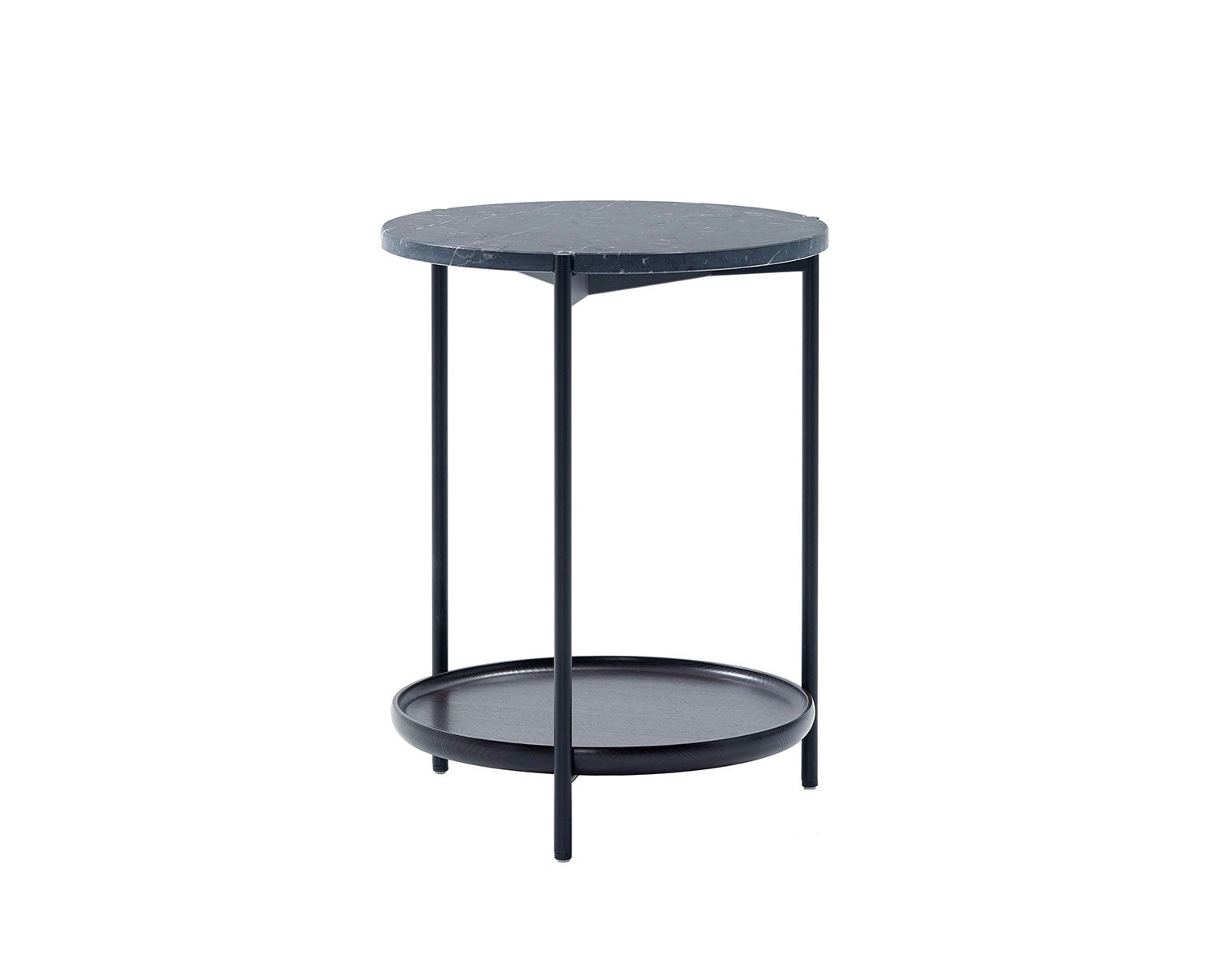 Plateau, med diameter 42 centimeter. Skiva i Black Marquinia. 