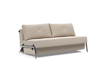 Cubed Bäddsoffa 160 Aluminium i tyget 612 Sand Grey