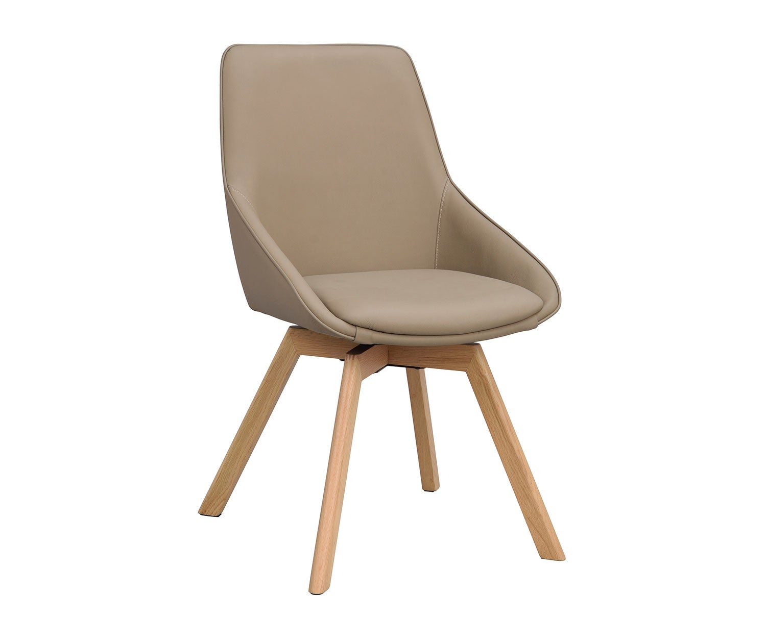 Alison stol i beige läder, ekben