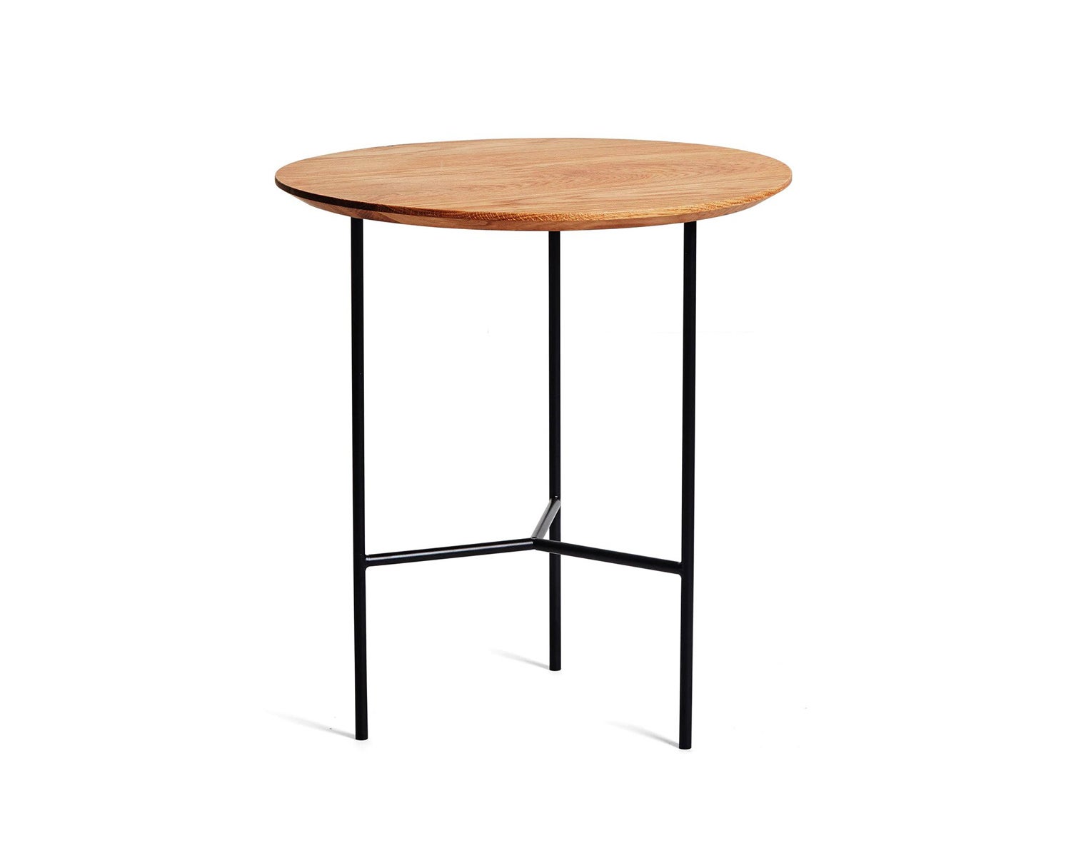 Tribeca-Sidobord-47-cm,-Oljad-Rustik-Ek-Svarta-Ben