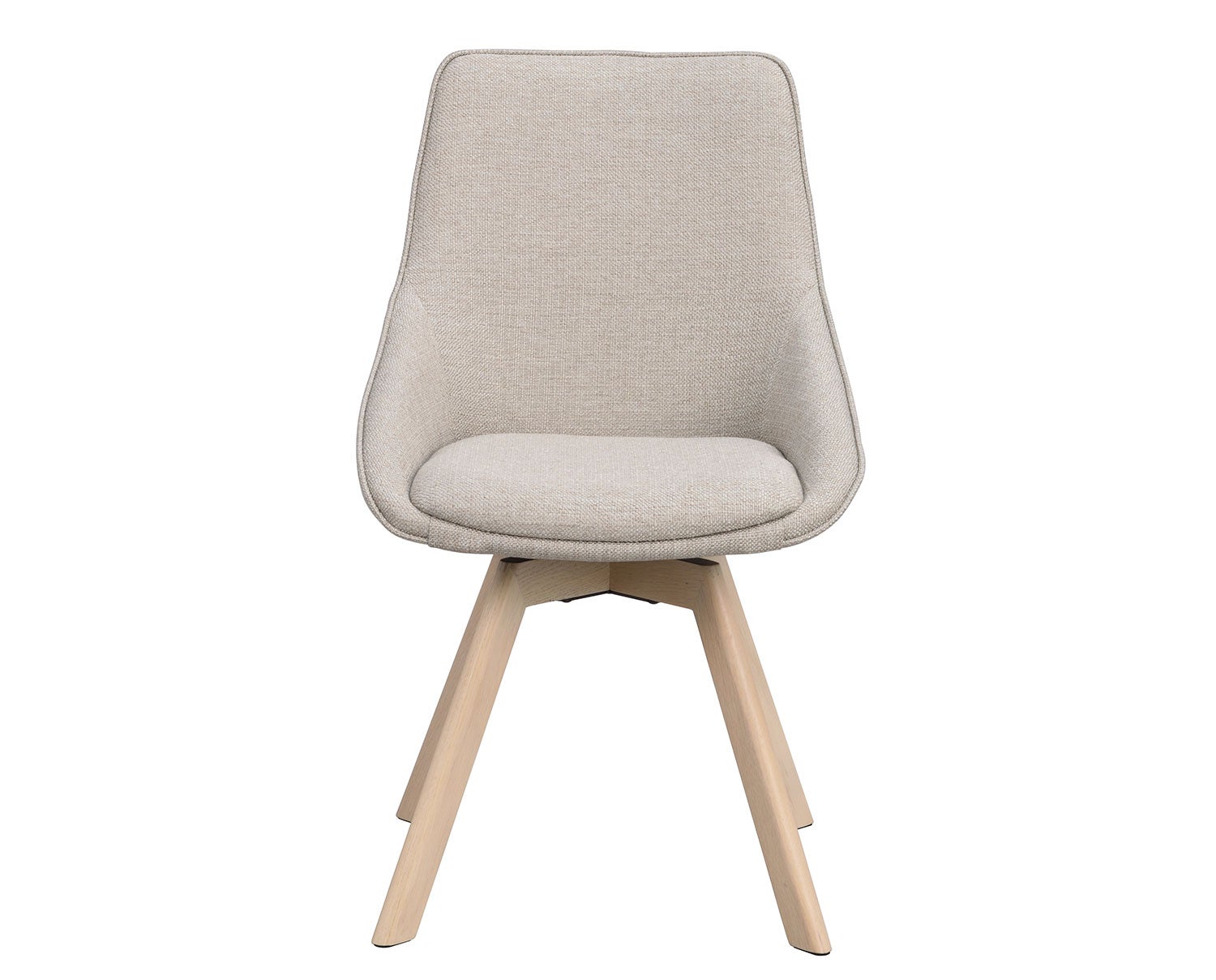 Alison stol i beige tyg, vitpigmenterade ekben