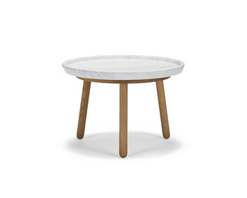 Soffbordet Tureen. Diameter 52 centimeter, höjd 36 centimeter. Skiva i Carrara. 