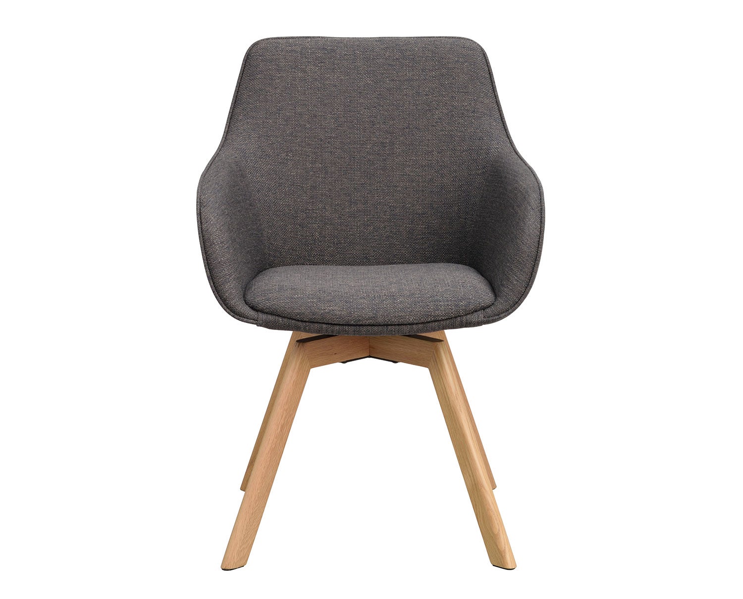 Alison karmstol i mörkgrått tyg, ekben
