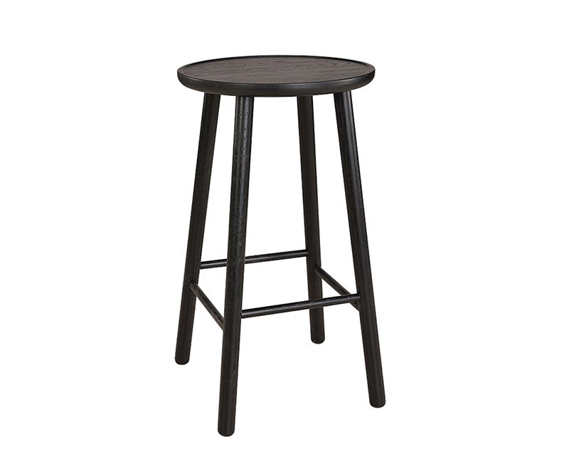 ZigZag barpall 63 svartbetsad ask