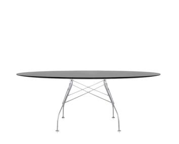 Glossy matbord 194x120 Svart skiva, Kromben