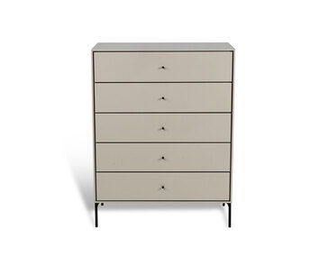 Volt Byrå 5 Lådor | Beigelack och med ben i svartlackat stål