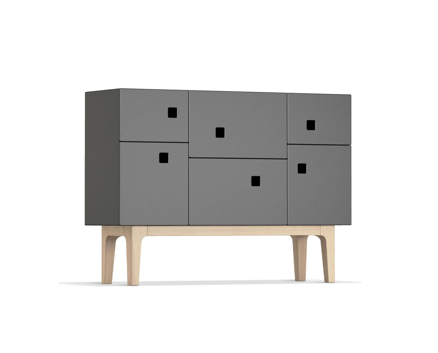 Peep C2 Skåp i färgen Grå med ben i vitpigmenterad ek