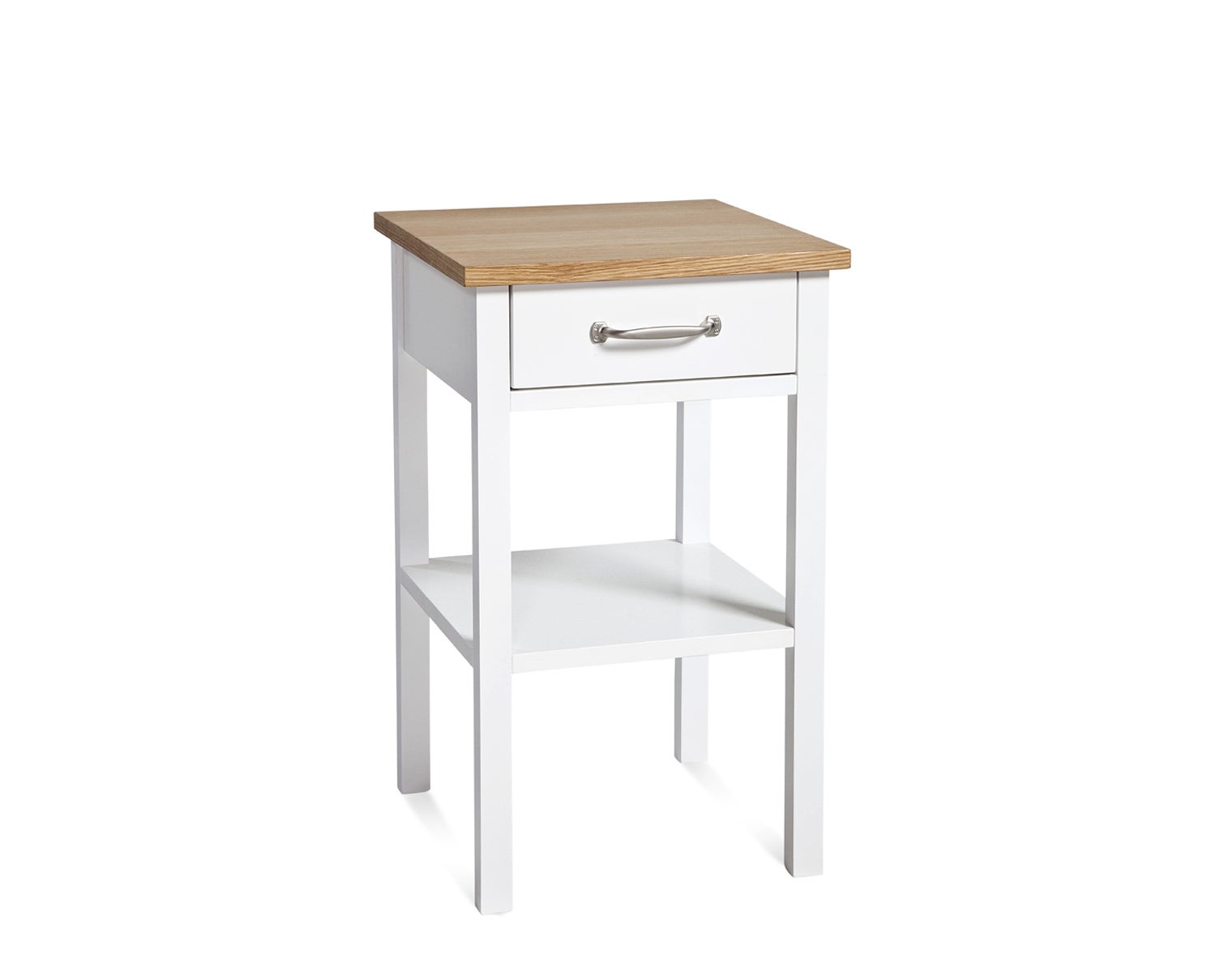Emmaboda Sängbord Vitlack /Ek Låg