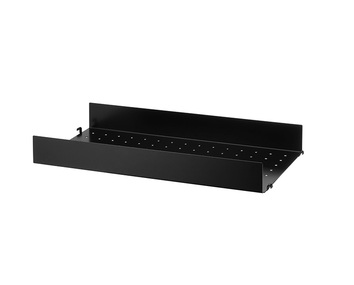 String Hylla metall Svart 78x30 Högkant