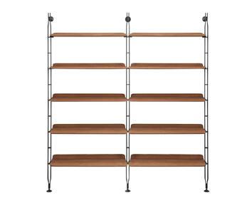 Adam Wood hylla med tio hyllplan och tre gavlar i Dark Wood / Black