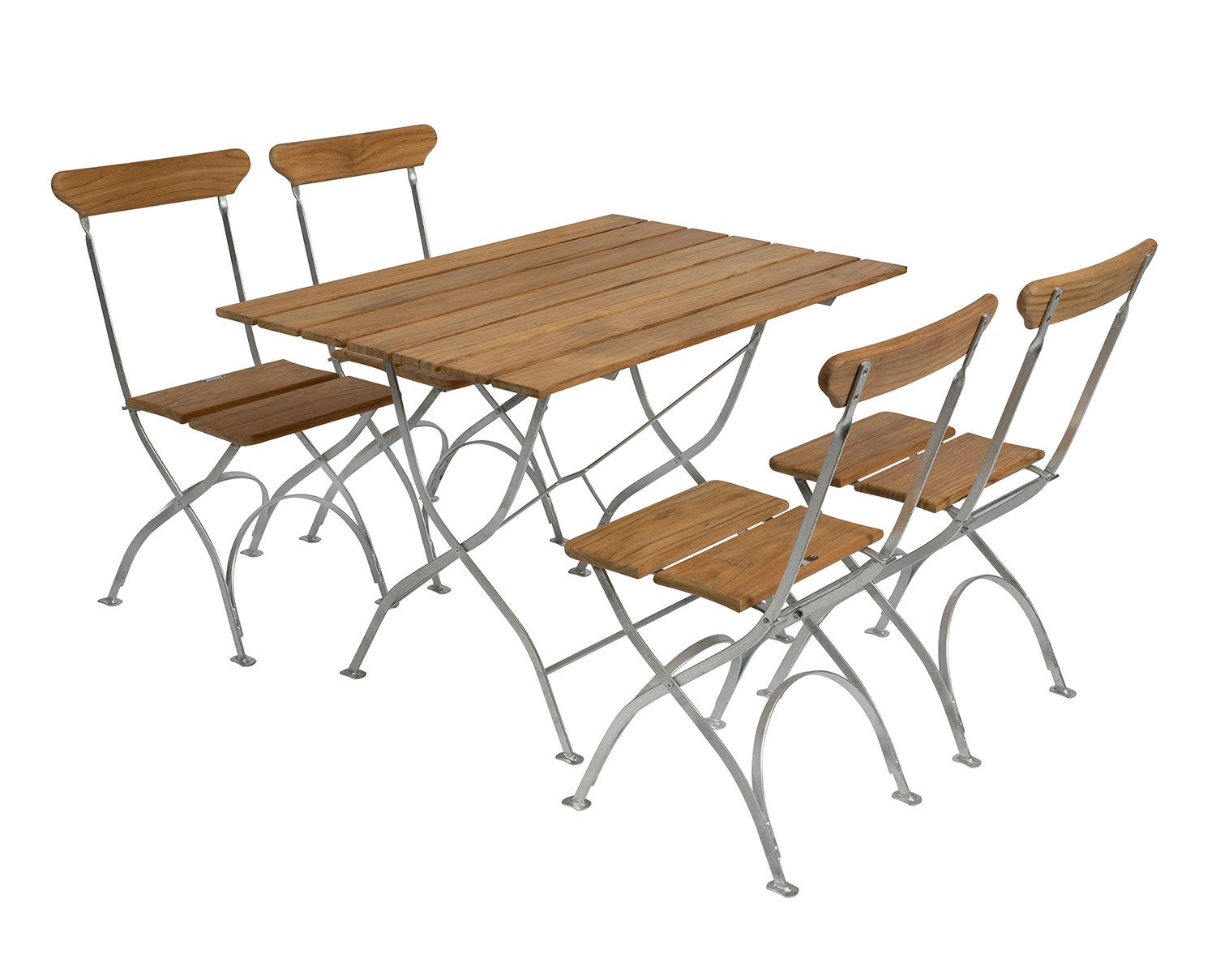 Bryggeribord + 4 st Bryggeristol Trädgårdsgrupp i teak från Grythyttan