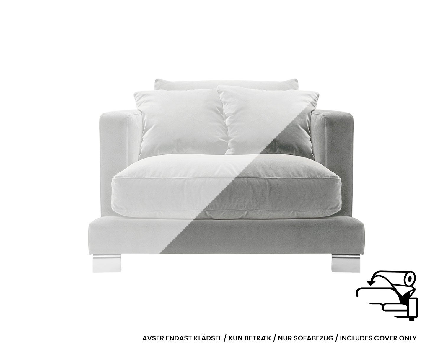 Klädsel till Colorado Fåtölj i tyget Maliby Velvet Grey