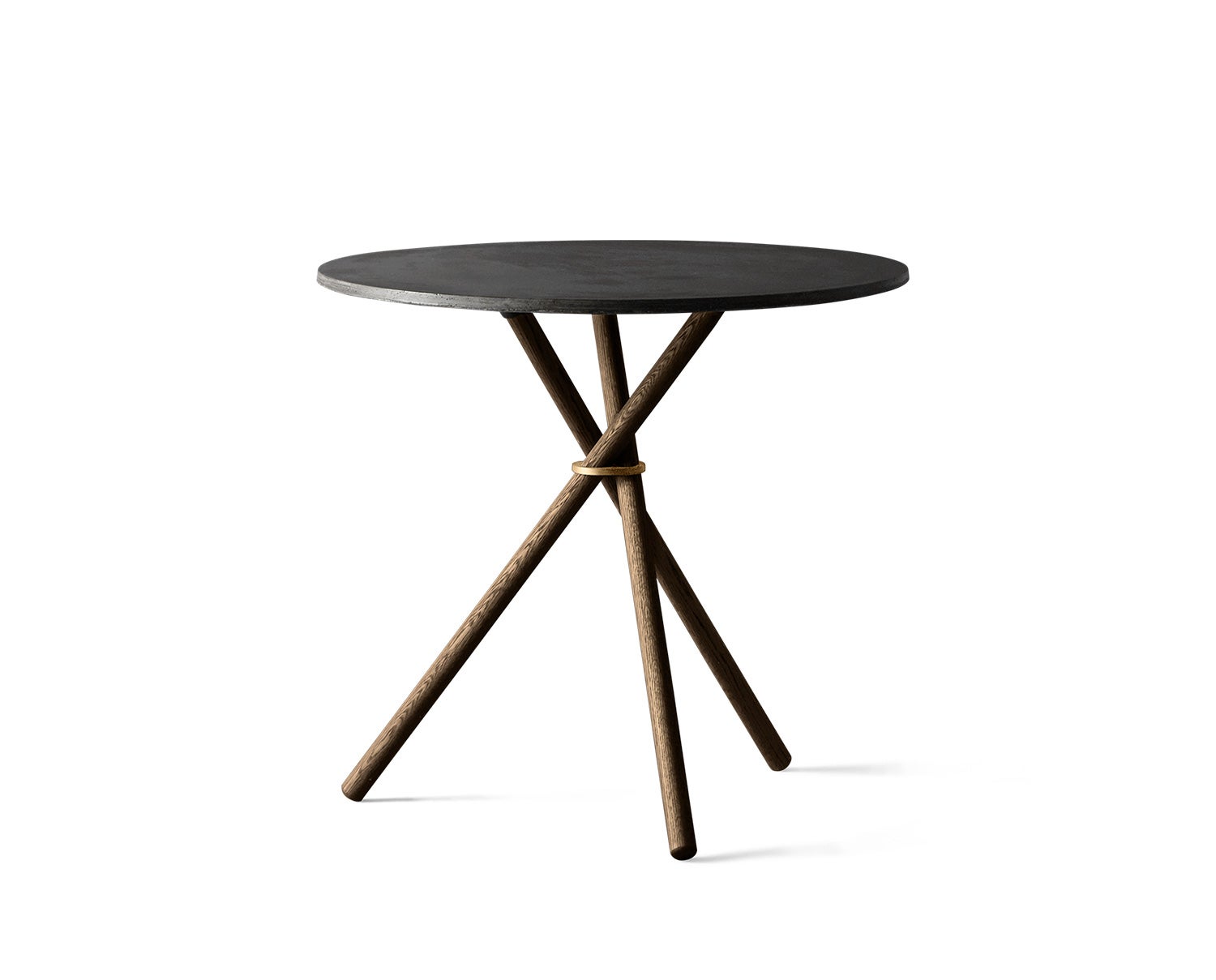 Aldric Cafébord Runt Ø80 centimeter Mörk betong, ek