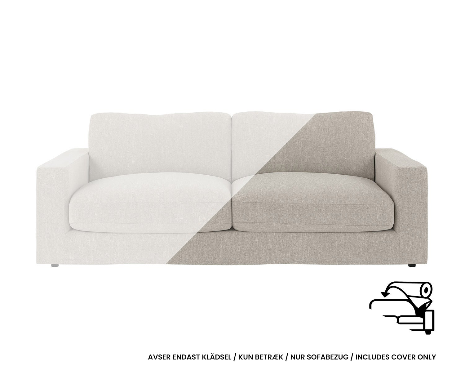 Sofföverdrag till Langdon Soffa i tyget Sand Casual 36