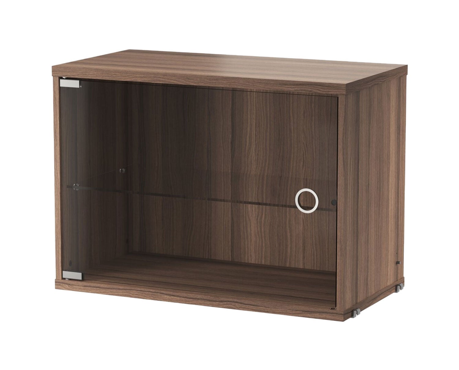 String Skåp med glasdörr i valnöt