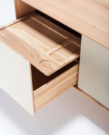 Fina Sideboard 180 Mushroom öppen låda