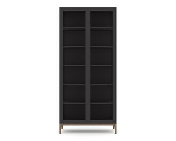 Edge 2.0 Vitrinskåp, 2 Dörrar Black / Burned Walnut