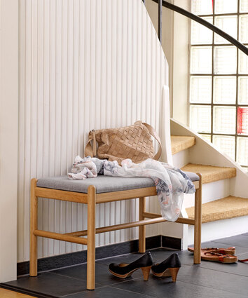 Milford bänk ek, grå