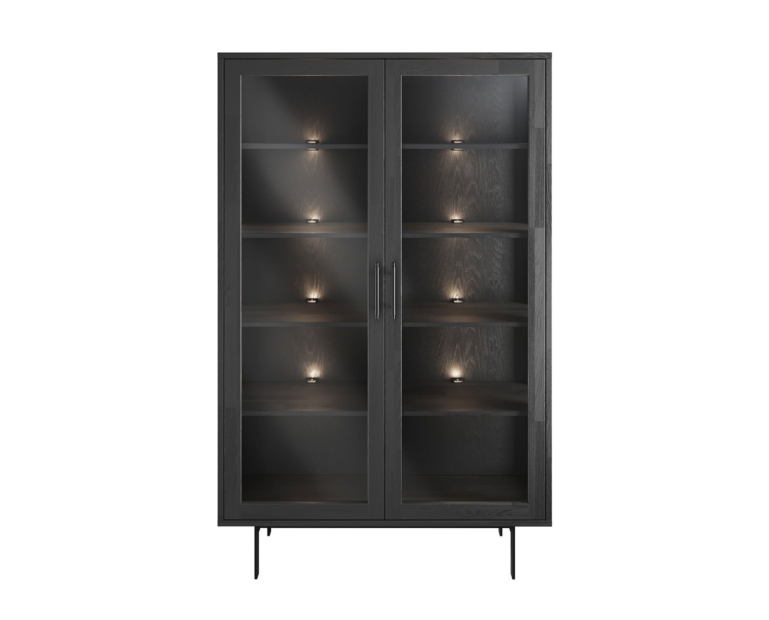 Gala Vitrinskåp | Lågt i svartbestad ask