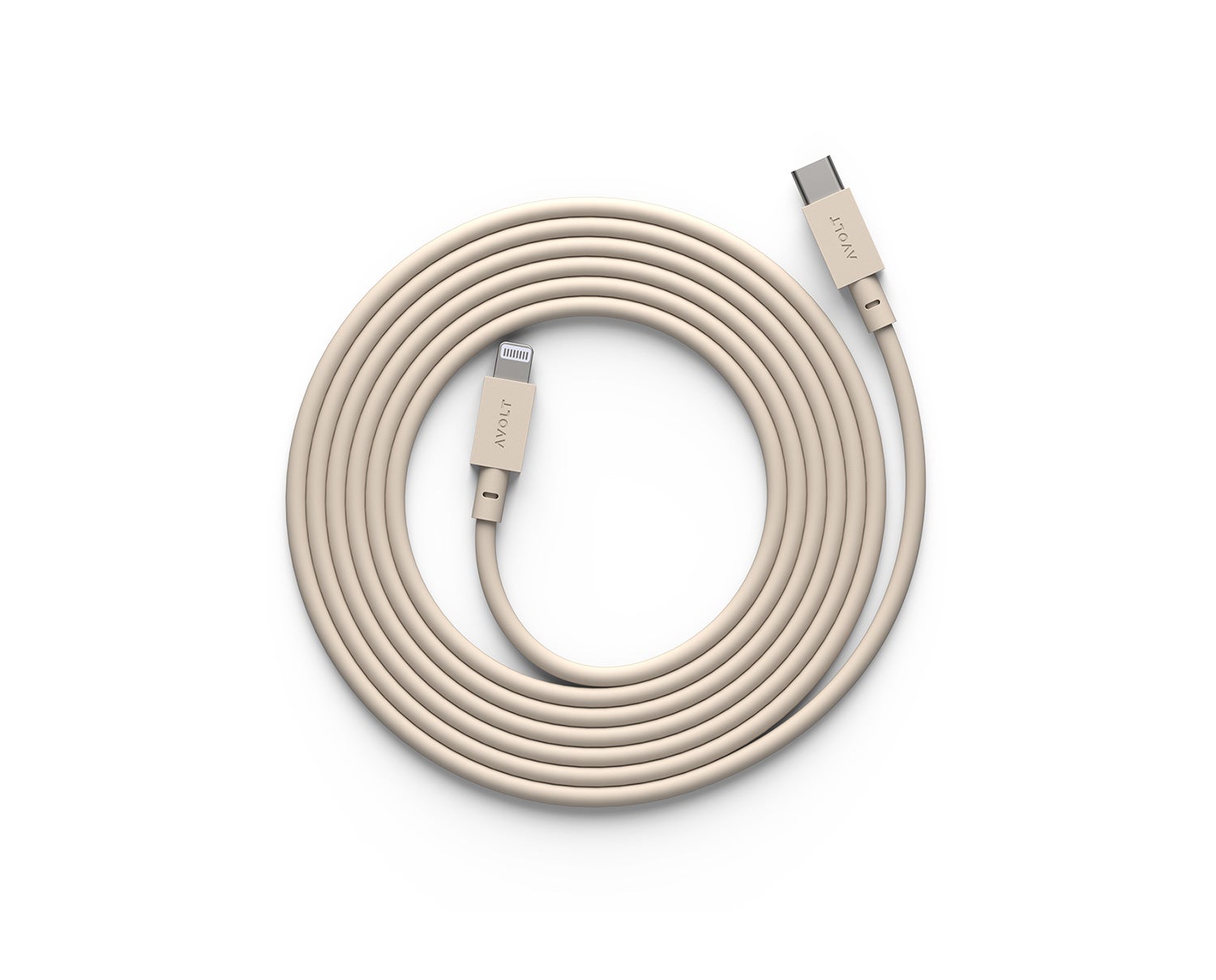 Avolt-laddkabel-usbc-lightning-beige