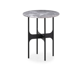 Floema Soffbord 40 centimeter Runt Grå Marmor