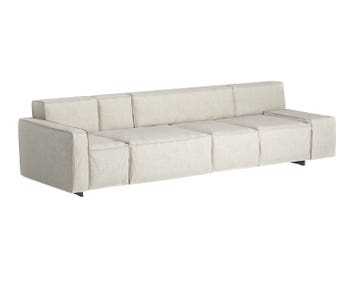 Soffan Boxplay i 4-sitsig modell, klädd i tyget Amdal 122