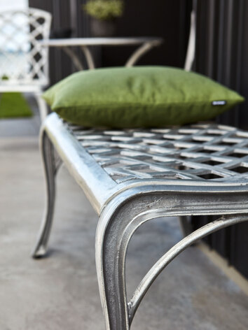 Arras Bänk Aluminium med grön kudde