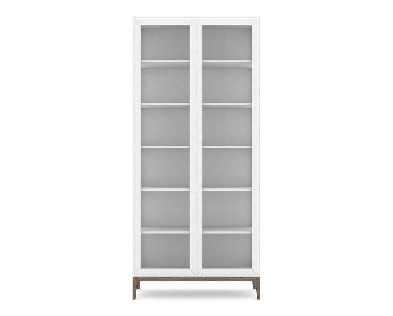 Edge 2.0 Vitrinskåp, 2 Dörrar | White/ Burned Walnut