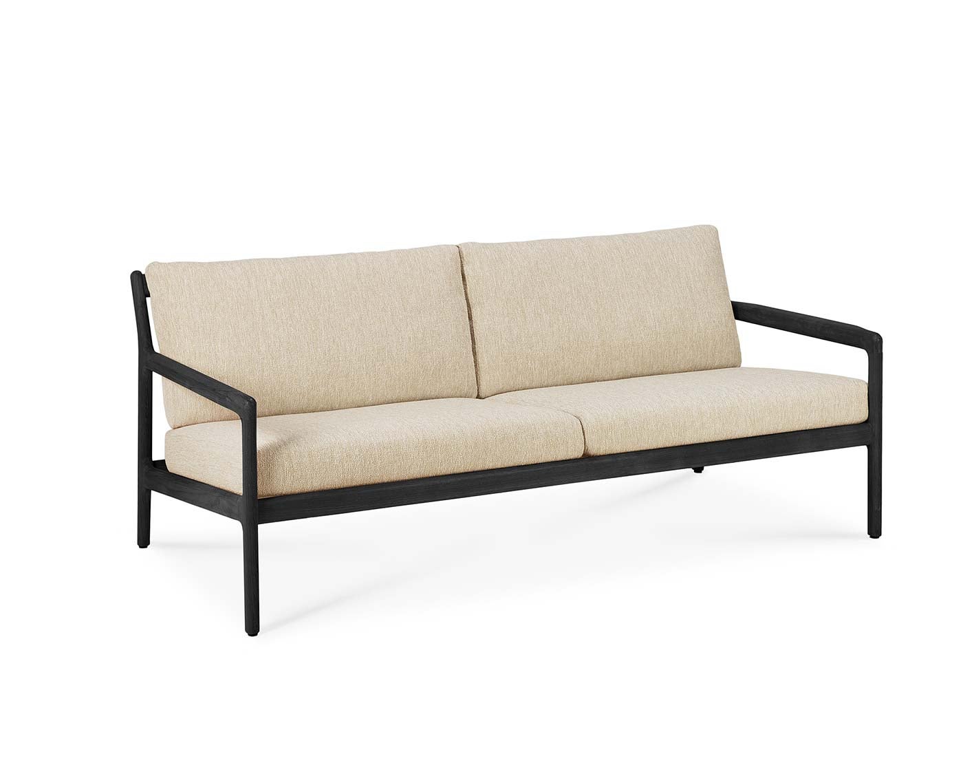 Jack utomhussoffa till din uteplats! Tillverkad i svartbetsad teak med dynor i Natural från Ethnicraft.