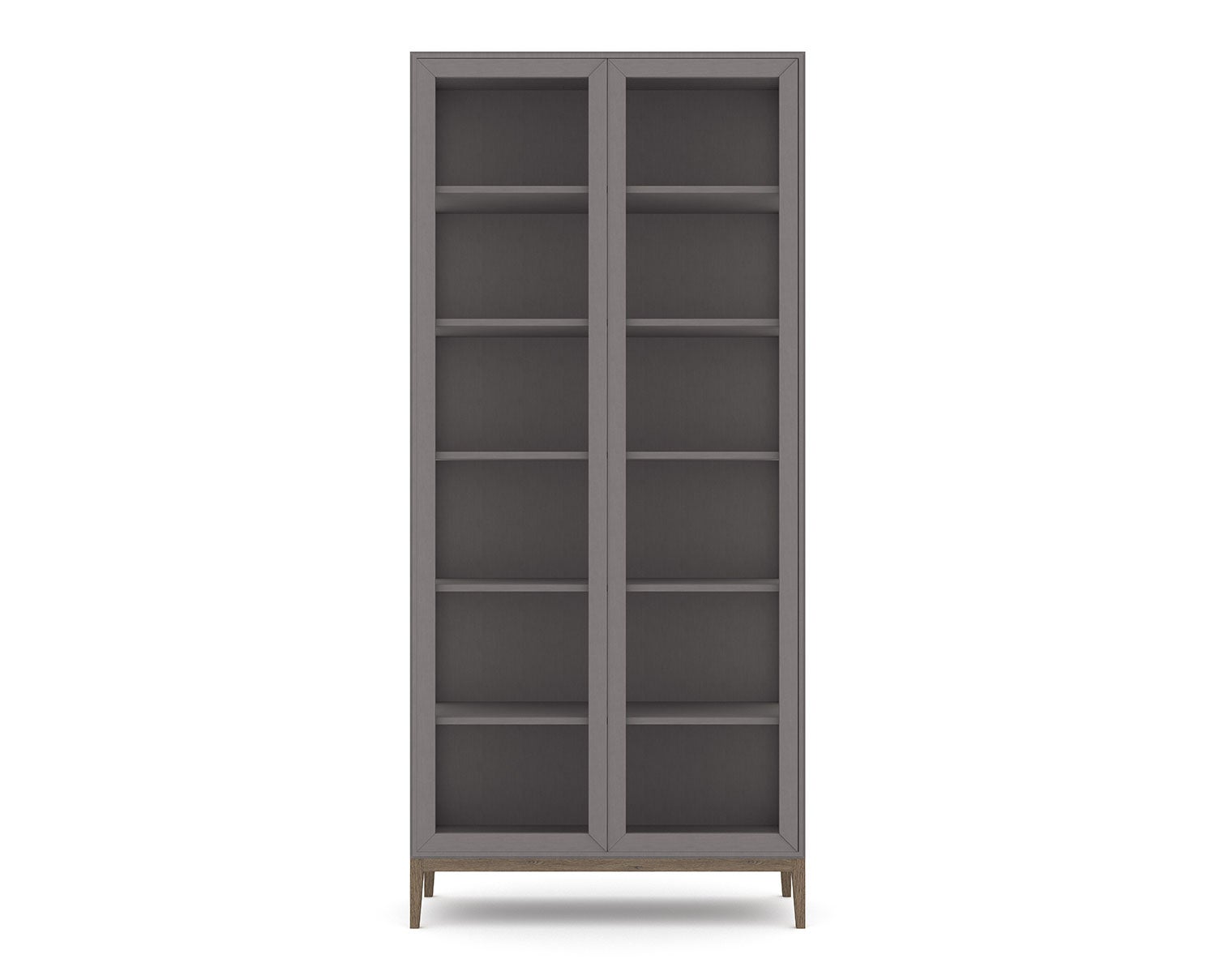 Edge 2.0 Vitrinskåp 2 Dörrar Grey / Burned Walnut