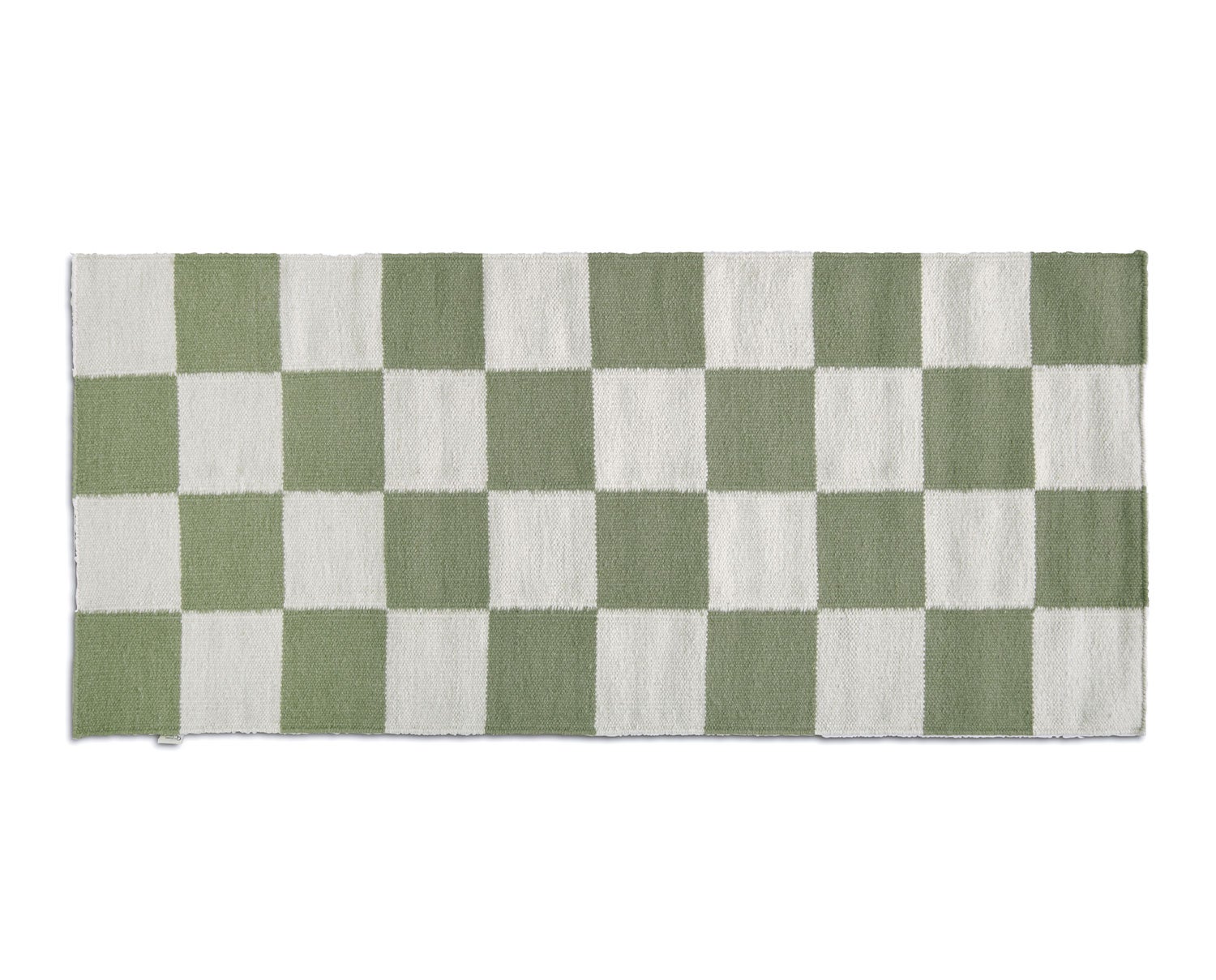 Squares Gångmatta 80x200 i färgen Vit/Grön