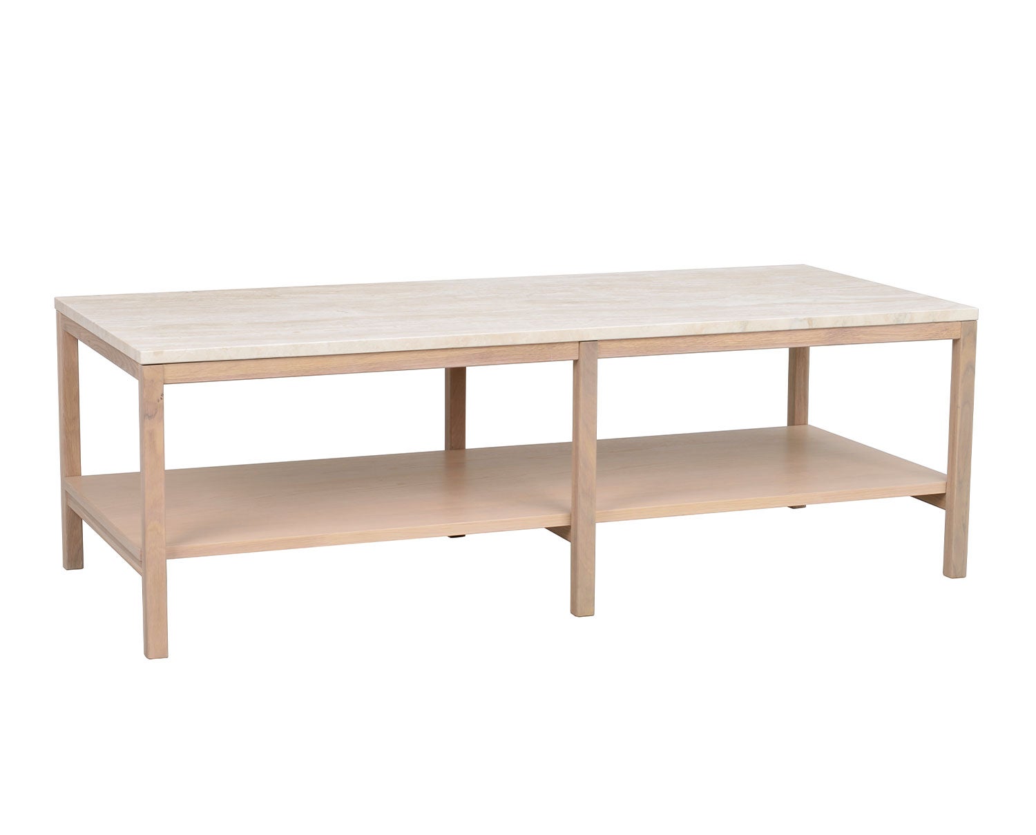 Orwel Soffbord Vitpigmenterad Ek / Travertin