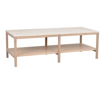 Orwel Soffbord Vitpigmenterad Ek / Travertin