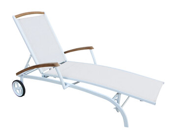 Andy Vilsäng Vit / Teak Brafab