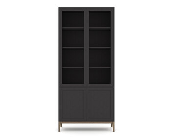 Edge 2.0 Vitrinskåp Fyra Dörrar Black Burned Walnut